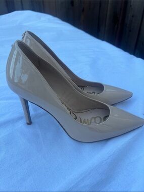 Sam Edelman Nude Patent Pointed-Toe Pumps